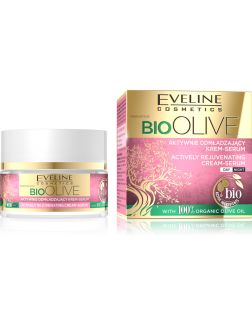 Крем-сыворотка для лица активно омолаживающий дневной / ночной 50 мл EVELINE Cosmetics Bio OLIVE