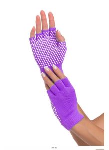 Перчатки противоскользящие для занятий йогой фиолетовые
