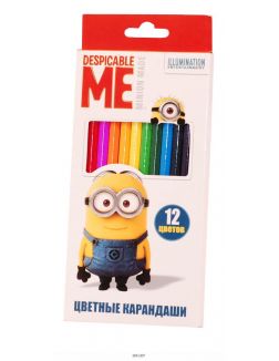 Цветные карандаши 12 цветов «Гадкий Я» арт. 29038