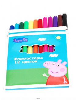 Фломастеры 12 цветов Свинка Пеппа (peppa) (арт. 29104) Фломастеры 12 цветов Свинка Пеппа (peppa) (арт. 29104)
