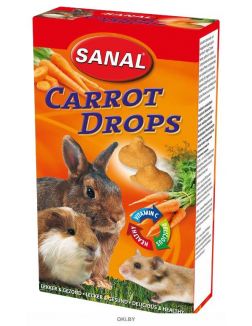 Лакомство для грызунов SANAL Carrot Drops (морковь + Вит. С) дропсы 45 г