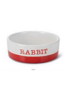 Миска для кроликов керамическая красная12 см JOMI
