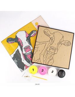 Картина из легкого пластилина Корова ТМ Moon Light Clay мини 30х30 см