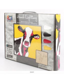 Картина из легкого пластилина Корова ТМ Moon Light Clay мини 30х30 см