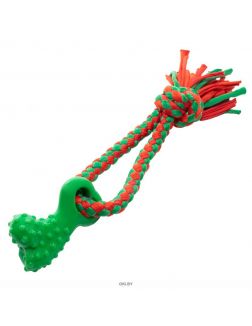 Игрушка для собак из термопластичной резины «Косточка с плетеной веревкой»  85х270мм