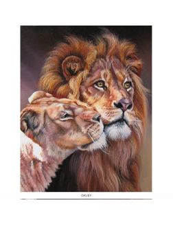 Набор для творчества «Рисование по номерам» «Пара львов», 40х50 см