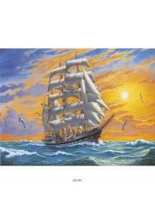 Алмазная раскраска 2 в 1 «Корабль» Darvish 30х40 см