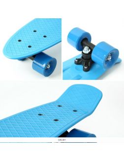 Скейтборд доска голубая 55х14 см (арт. DV-S-21A)