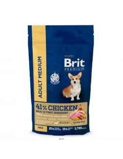Brit Premium сухой корм для взрослых собак средних пород «Adult Medium» с курицей, 3кг