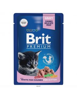 Brit Premium | Пауч для котят с белой рыбой White Fish for Kitten, 85 г