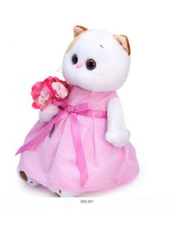 Мягкая игрушка «Кошечка Ли-Ли в розовом платье с букетом» «Budi Basa» 24 см (LK24-048)