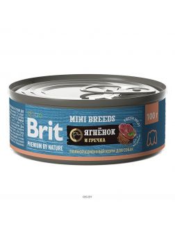 Brit | Консервы для взрослых собак мелких пород Premium by Nature с ягненком и гречкой 100 г