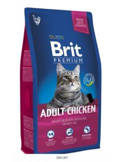 Brit Premium | Корм сухой для взрослых кошек с курицей Adult Chicken, 8 кг