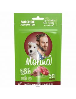 Molina | Молина Лакомство для собак всех пород и щенков Медальоны из говядины, 50г (5815)