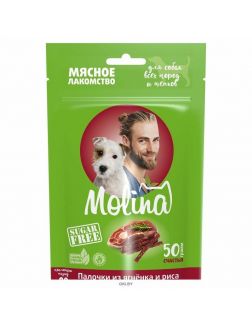 Molina | Молина Лакомство для собак всех пород и щенков Палочки из ягнёнка и риса, 50 г (4931)
