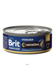 Brit | Консервы для стерилизованных кошек Premium by Nature с мясом перепёлки 100 г