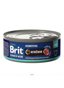 Brit | Консервы для кошек с чувствительным пищеварением Premium by Nature с мясом ягнёнка 100 г