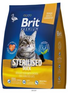 Brit Premium | Корм сухой для взрослых стерилизованных кошек с уткой и курицей Sterilized Duck and Chicken, 8 кг