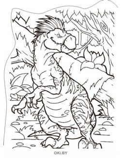 Раскраска вырубная большая «Динозавры» и фигурка динозаврика со свистком в ассортименте