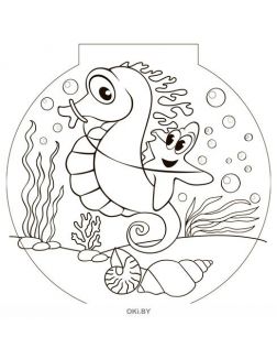 Раскраска вырубная большая «Веселый аквариум» серия «Играю! Рисую! Фантазирую!»