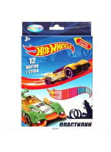 Пластилин 12 цветов «Hot Wheels» 240гр со стеком