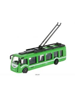 Троллейбус «Технопарк» 15 см металлический (SB-18-10-GN-WB)