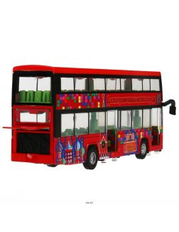 Автобус двухэтажный  свет- звук 22,5 см металлический (1705C051-R)