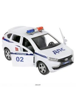 Машина «LADA XRAY Полиция» «Технопарк» 12 см металлическая (XRAY-12POL-WH)