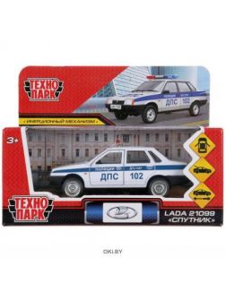 Машина «LADA- 21099 Спутник Полиция» «Технопарк» 12 см металлическая (21099-12POL-WH)