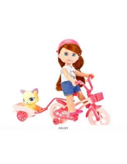 Кукла «Hello Kitty. Машенька на велосипеде с питомцем» «Карапуз» (MARY63003-HK)