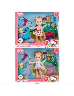 Кукла «Hello Kitty. Машенька с питомцем в коляске» «Карапуз» (MARY63002-HK)