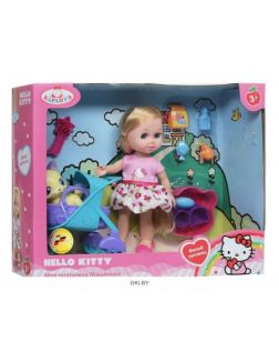 Кукла «Hello Kitty. Машенька с питомцем в коляске» «Карапуз» (MARY63002-HK)