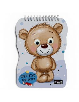 Скетчбук для детей «Медведь» «My Art» на гребне с глазками