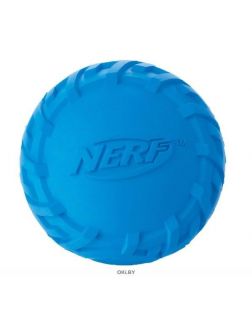Игрушка для собак «Мяч резиновый пищащий» Nerf  6 см (серия «Шина») синий