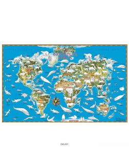 Карта-раскраска Обитатели земли (в пластиковом тубусе) (арт. ОСН1234533)