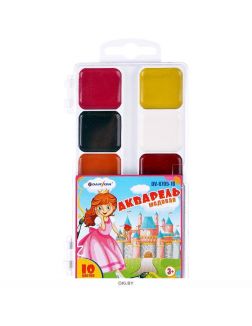 Краски акварельные 10 цветов «Принцесса» медовые б/к пластиковая упаковка «Darvish» (арт. DV-8705-10)