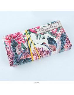 Открытка-конверт Soft Touch Поздравляем! «Райские птицы» (арт. КСТ-0500)