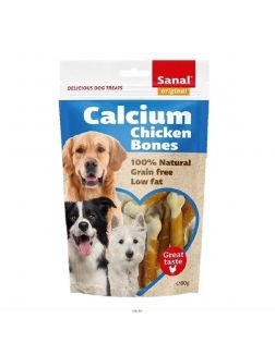 Лакомство для собак Sanal Calcium Chicken Bones косточка из курицы с кальцием 80 г
