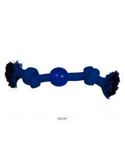 Игрушка для собак веревка-канат, 2 узла и мяч, 230 мм