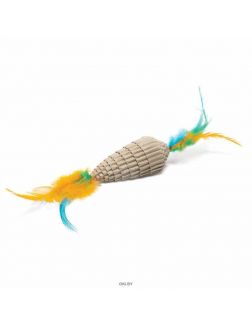 Игрушка для кошек из гофрокартона «Конус с перьями», NATURAL, 80/220 мм