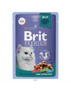 Пресервы Brit Premium Adult Sterilised Quail для взрослых стерилизованных кошек (перепелка в желе), 85 г