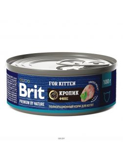Консервы с мясом кролика для котят Брит Premium by Nature, 100 г