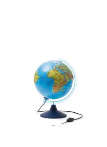 Глобус Земли физико-политический, интерактивный, рельефный, с подсветкой, d=250 мм (арт. INT12500286)