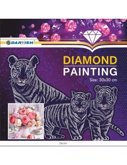 Алмазная живопись 30*30см Букет из пионовых роз (арт. DV-13760-16)