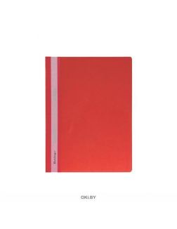 Папка-скоросшиватель А4 180 мкм красная с прозрачным верхом