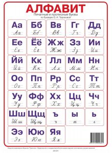 Алфавит, Печатные и прописные буквы по букварю О. И, Тириновой (А4)