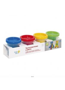 Набор для детского творчества «тесто-пластилин 4 цвета» (ta1008v, genio kids-art)