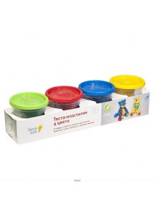 Набор для детского творчества «тесто-пластилин 4 цвета» (ta1010v, genio kids-art)